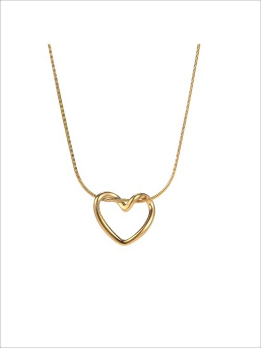 18K Gold Plated Heart Pendant Necklace Dainty Snake Chain Minimalist